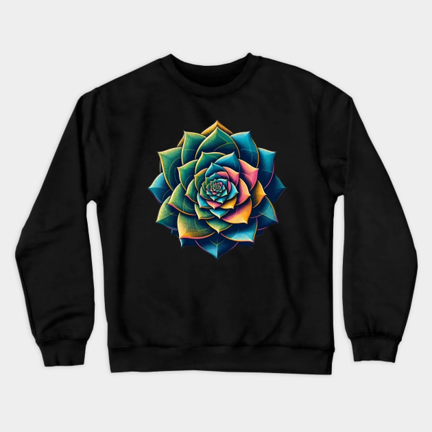 Geometric Growth - Spiral Succulent Crewneck Sweatshirt by The Tee Bizarre
